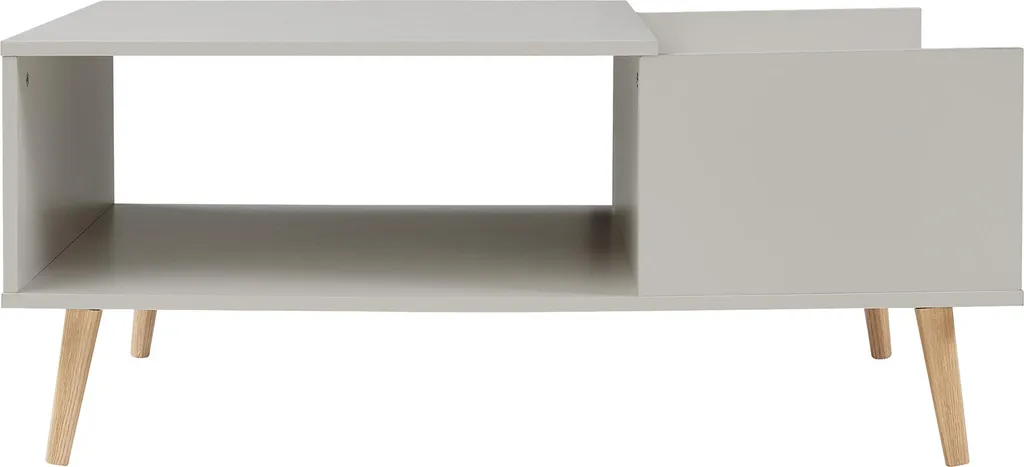 Table basse Hallevil idéale pour salon moderne : tiroir et gris clair - 6