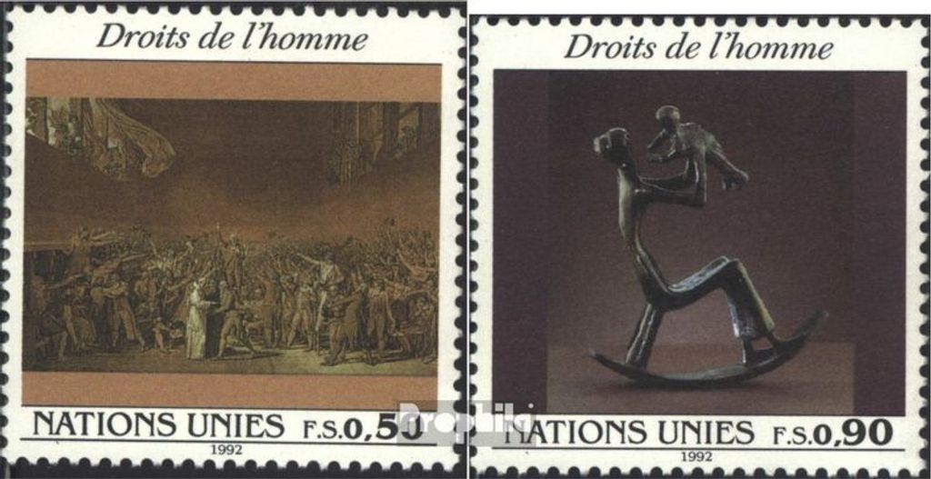 Briefmarken UNO - Genf 1992 Mi 223-224 (kompl.Ausg.) postfrisch Menschenrechte