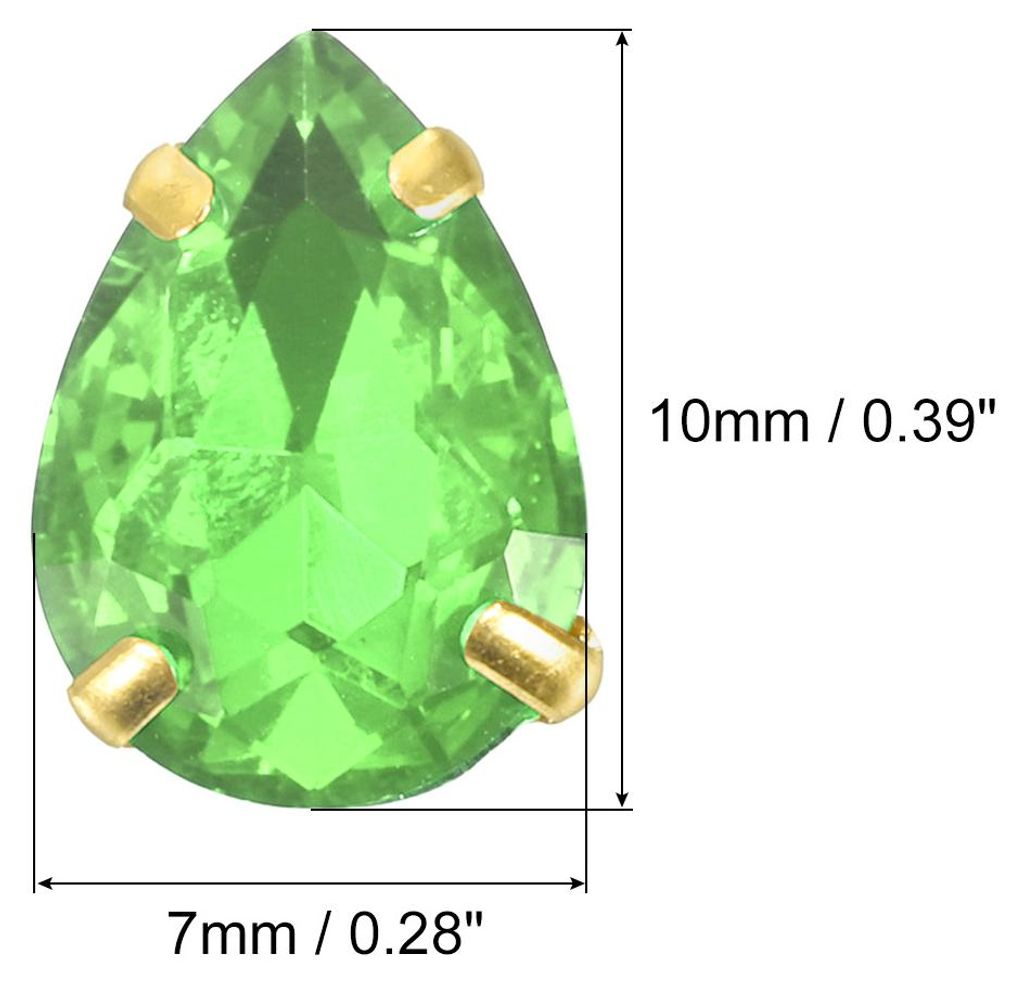 20Stk Tropfenform Aufn?hen Strassstein - 10x7mm Flach Rš¹ckseite Glas Tropfen Kristall Strass Gold Zinken Setting fš¹r Handwerkliche Basteln Sc...