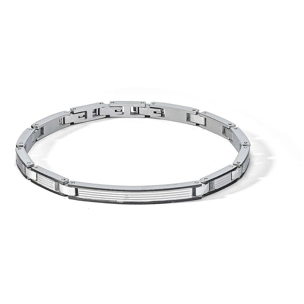 Bracciale Comete Texture Uomo in Argento: Eleganza Italiana e Design Moderno - 2