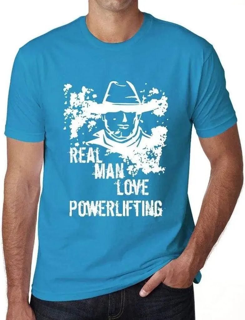 Herren Grafik T-Shirt Echte Männer lieben Kraftdreikampf – Real Men Love Powerlifting – Öko-Verantwortlich Vintage Jahrgang Kurzarm Lustige D...