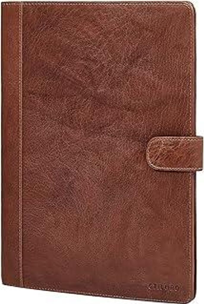STILORD Raymond Echtleder Klemmbrett Mappe A4 Dokumentenmappe Leder Konferenzmappe Cognac Business Klemmbrettmappe Vintage Schreibmappe mit Klemmbr...