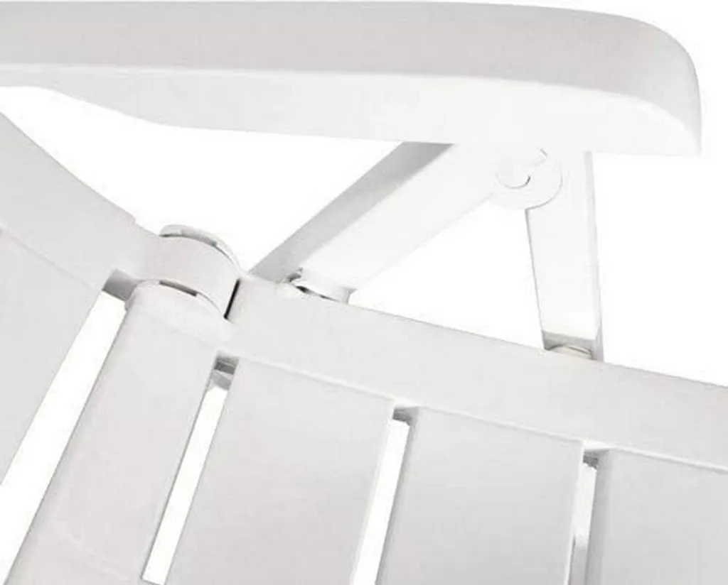 Fauteuil de Balcon Blanc Pliable et Multipositions pour Petit Espace - 5