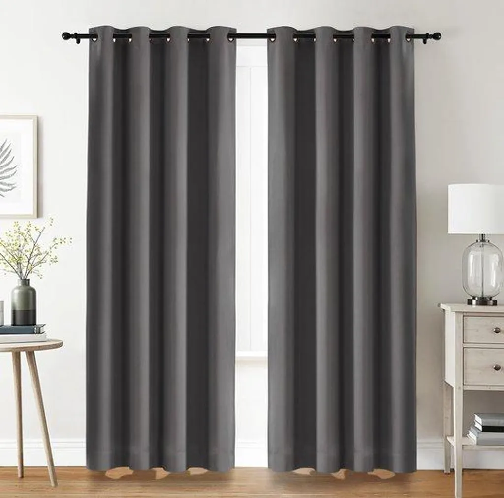 Rideaux isolants haute densité 140x245 cm - Finition polyester soyeux