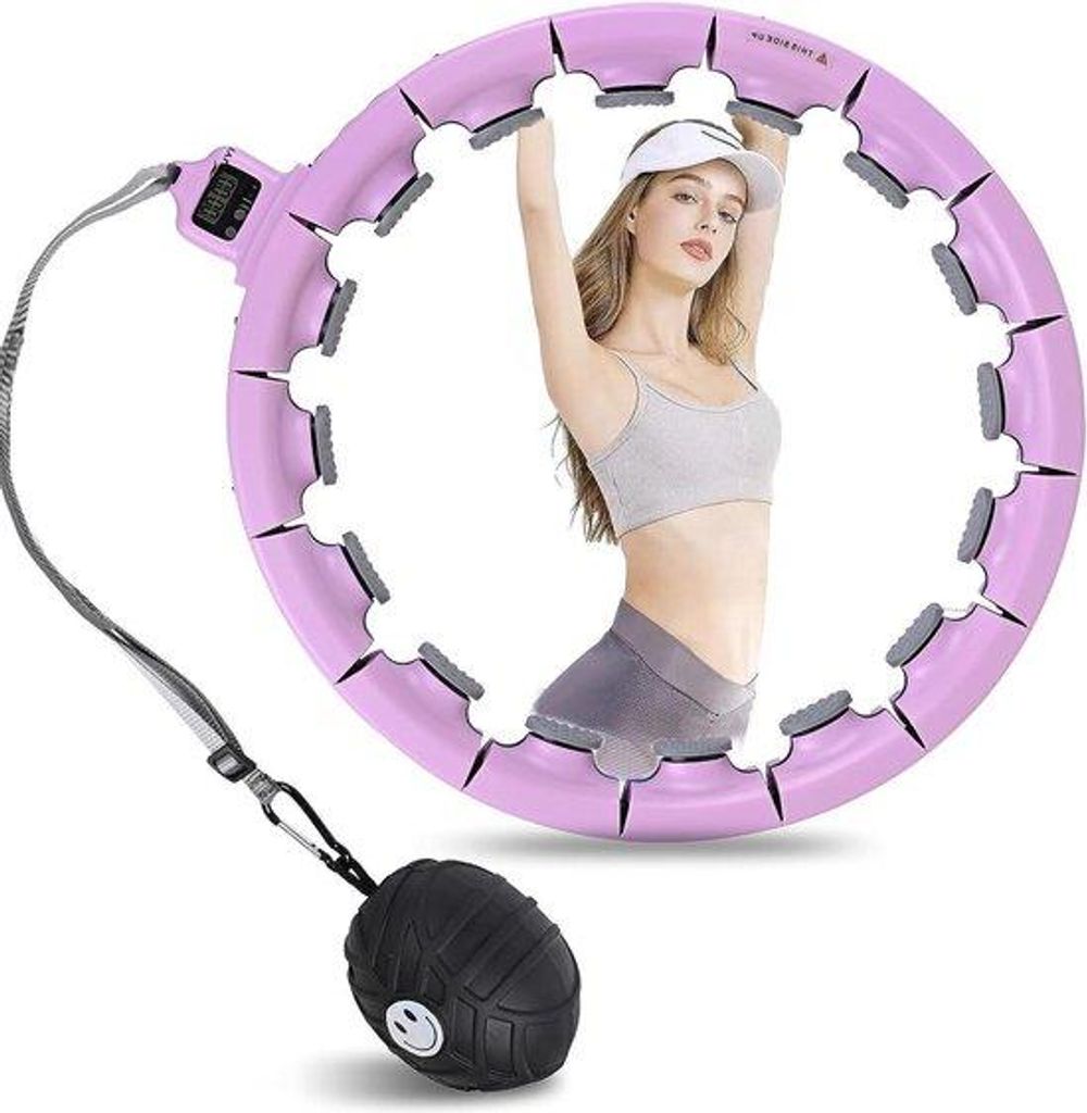 Fitnessband mit Timer und Gewichtsbal - Stille Hula Hoop für Erwachsene und Anfänger mit Massagefunktion