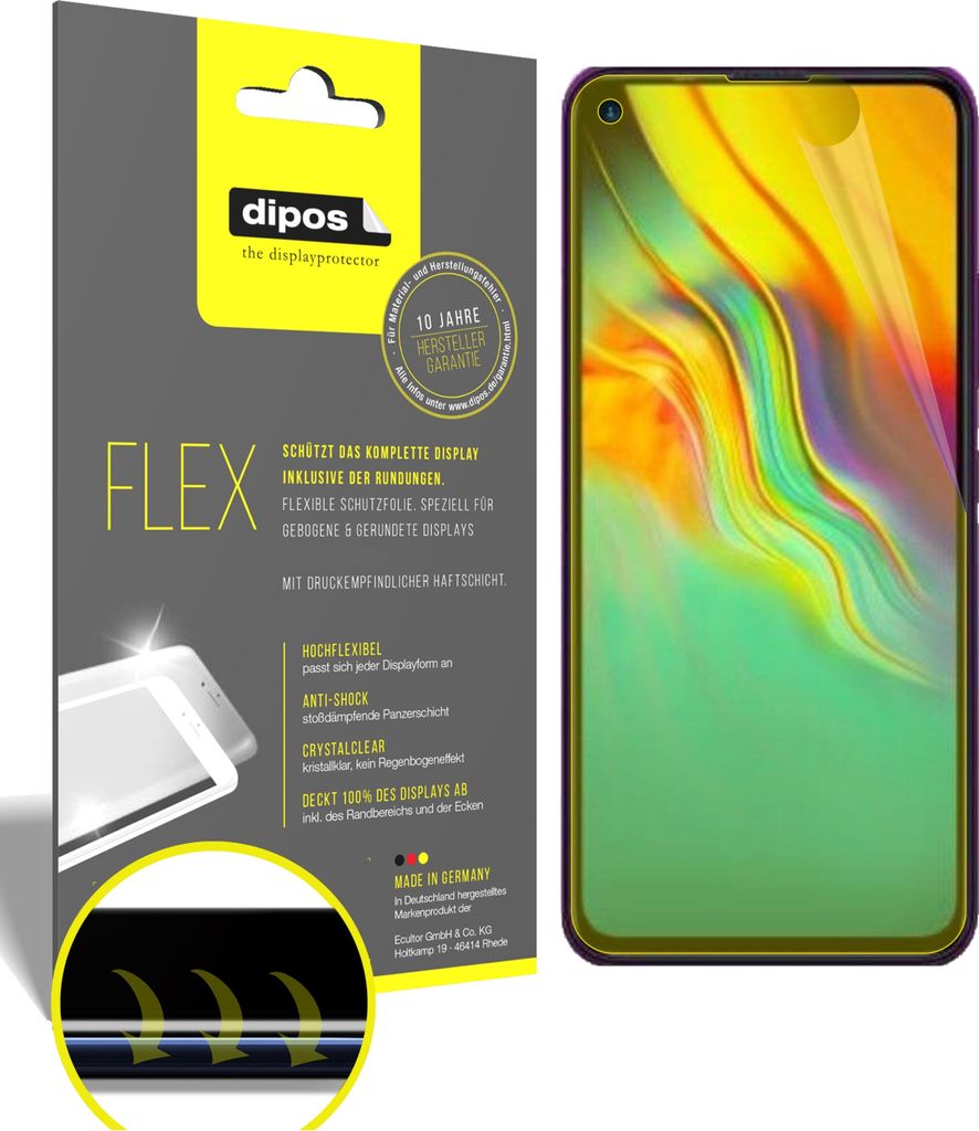 2x Schutzfolie für Infinix Hot 9 Folie, 100% Displayabdeckung, dipos Flex