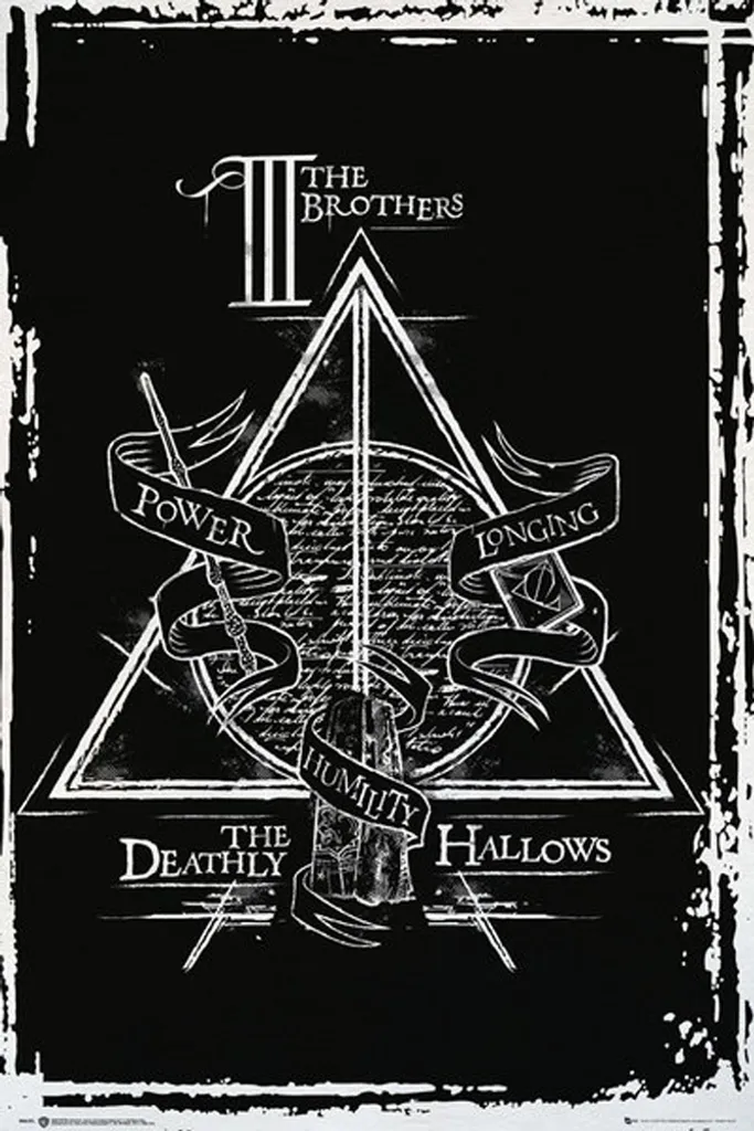 Poster Harry Potter Deathly Hallows et kit de suspension en aluminium 63cm