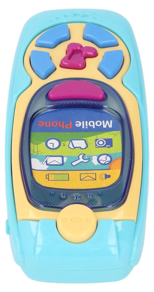 Kinder-Handy-Spielzeug, Simulation, Cartoon, pädagogisch, mit Musik und Lichtern für Kinder, Blau