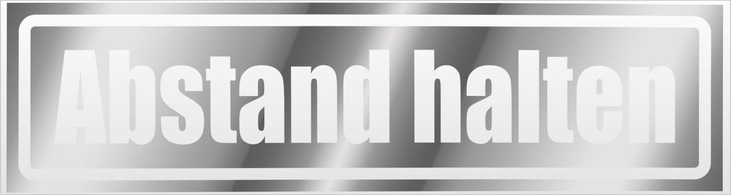 Kiwistar Abstand halten invertiert Magnetschild Schild magnetisch - 60cm Chrom - Magnetfolie für Auto PKW Kfz
