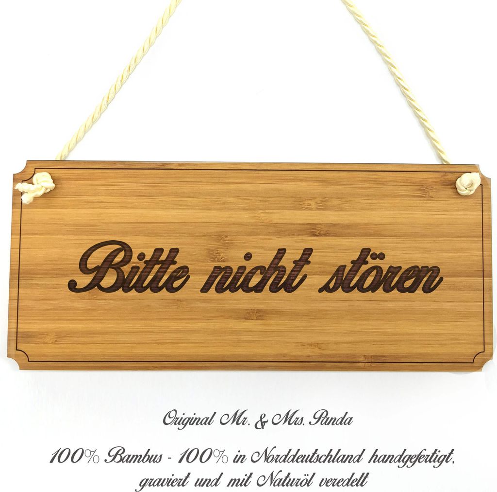Mr. & Mrs. Panda Schild Bitte nicht stören - Geschenk, Geschenkidee, Landhaus, Wegweiser, Graviert, Holz Türschild, Praxisschild, Holzschild, Shabby