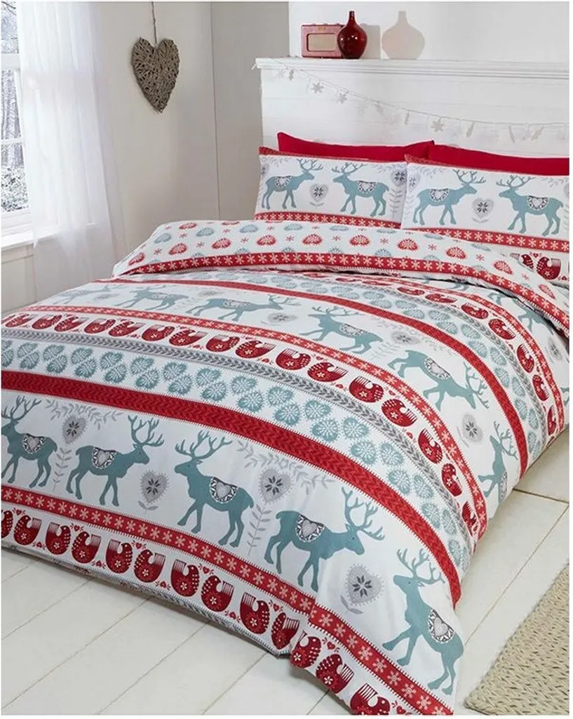 Parure de lit de Noël pour enfant Scandi AG970 coton doux lit simple