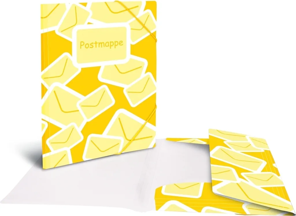 Porte-documents A4 Jaune pour École et Bureau avec Fermeture Élastique