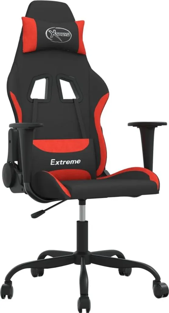 Sedia Gaming vidaXL Tessuto Nero e Rosso: Design Sportivo e Comfort
