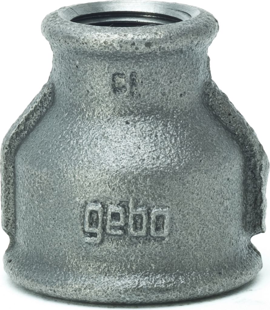 Temperguss Reduziermuffe 3/8 bis 1 1/2 Zoll IG-IG Reduzierung schwarz