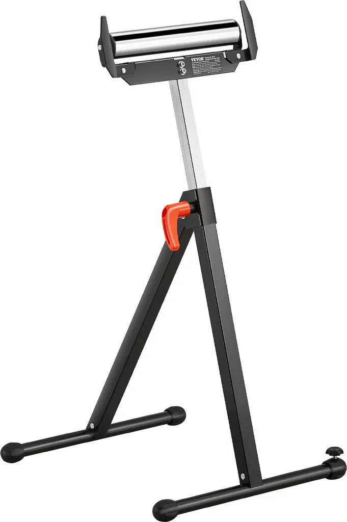 Servante d'atelier à rouleau réglable 68-109 cm en acier poli robuste