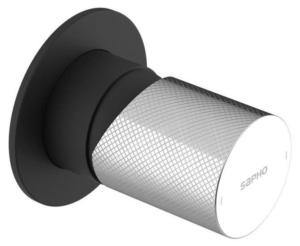 Sapho ULTRATAP Unterputz-Duscharmatur, 1 Weg, Schwarz matt/Chrom