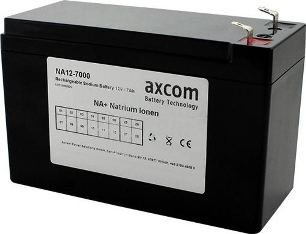 Axcom Natrium Ionen Akku 12V 7Ah mit 4,7mm Steckkontakten