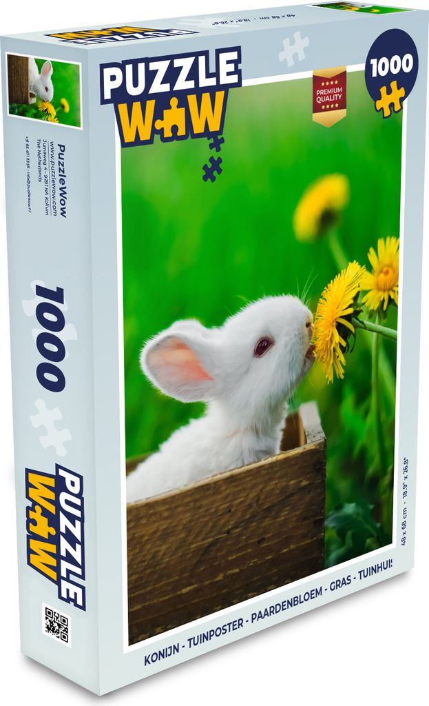 MuchoWow Puzzle 1000 Teile Kaninchen - Löwenzahn - Gras - Spielzeug - Alt und Jung - Spiele - Puzzeln