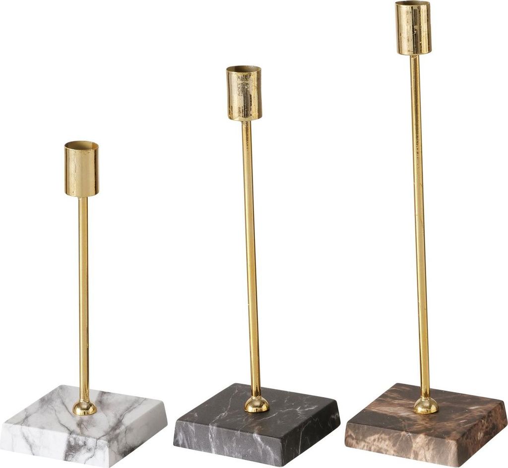 Kerzenständer LAGRO, Marmor-Optik, 3er-Set