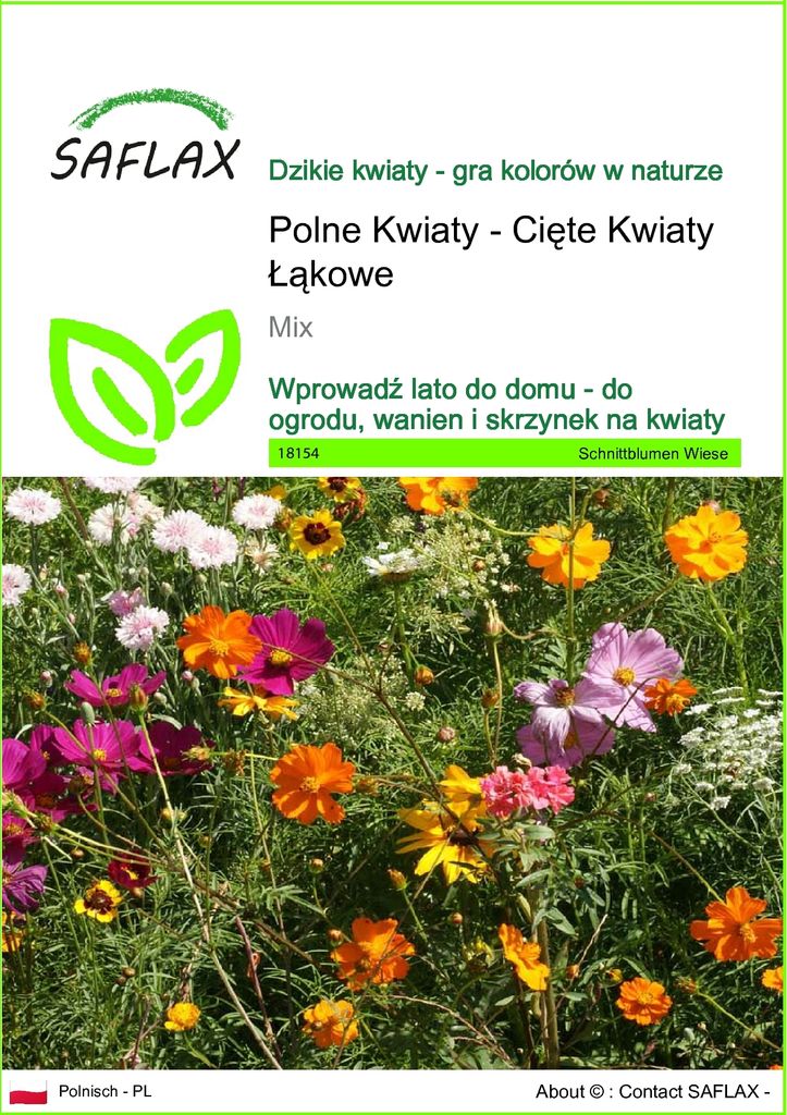 SAFLAX - Polne Kwiaty - Cięte Kwiaty Łąkowe - 1000 Nasiona Zdjęcie produktu 
