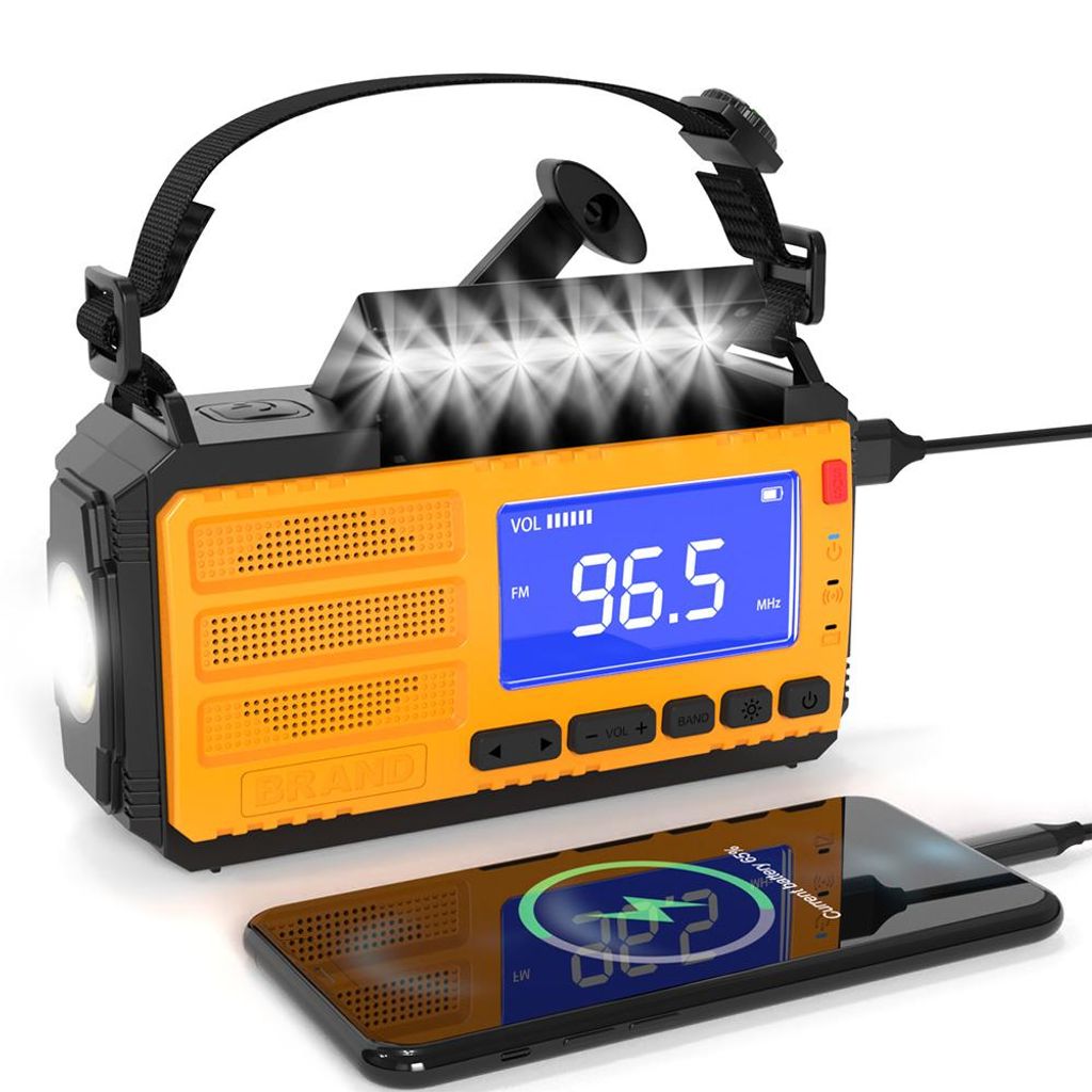 Notfall-Solar-Radio FM/AM handgekurbelte Stromerzeugung 10000mAh Batterien Mobile Power-Taschenlampe Notfall SOS Alarm