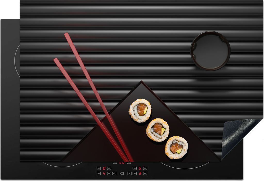 KitchenYeah Herdabdeckplatte Japanische Sushi-Stäbchen , 78x52cm, Küche Deko, Glaskeramikkochfeld Herdabdeckung, Abdeckplatte fùr Kochfeld