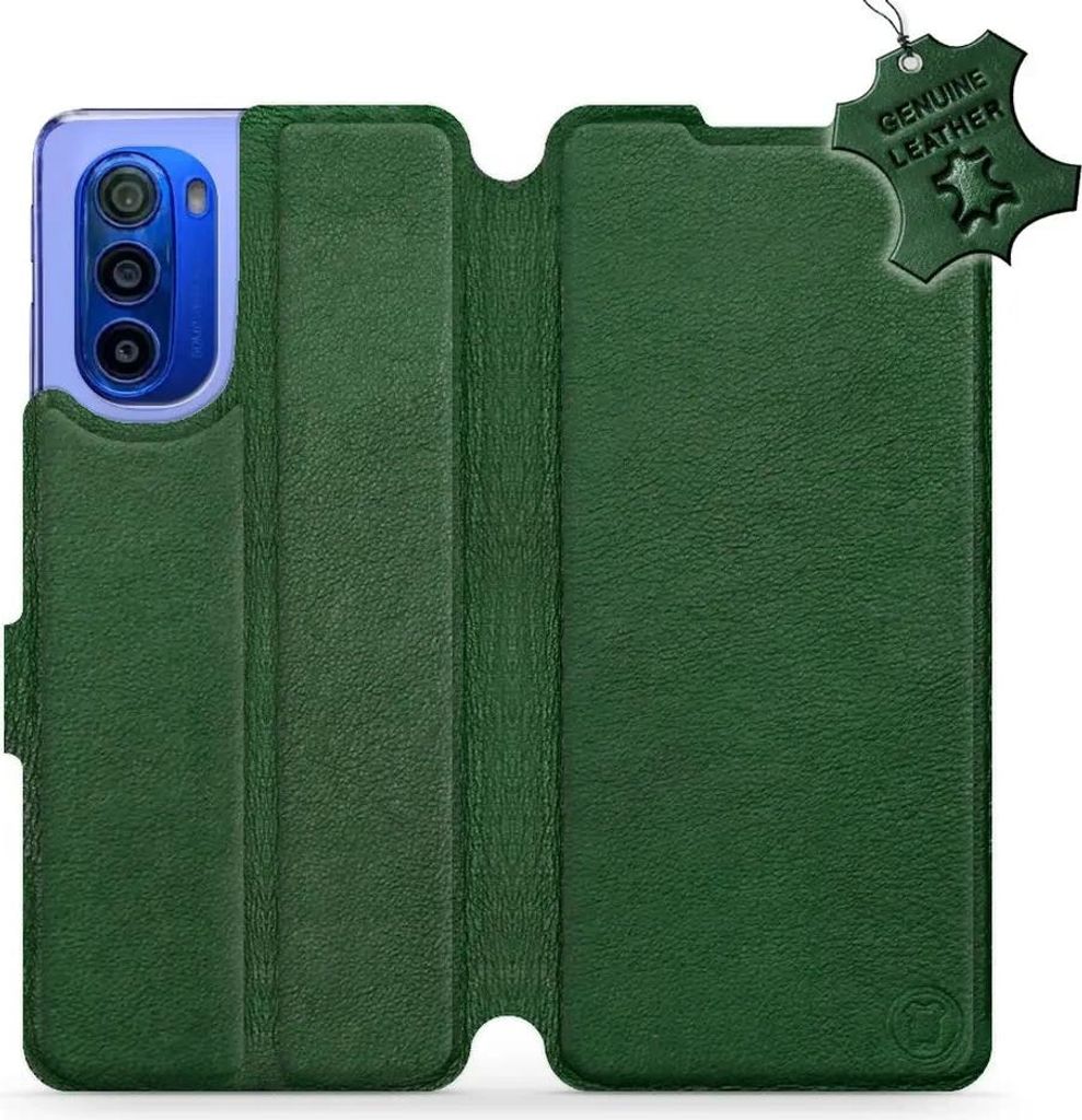 Echtleder Handyhülle für Motorola Moto G51 5G, Mobiwear Leather, Grün