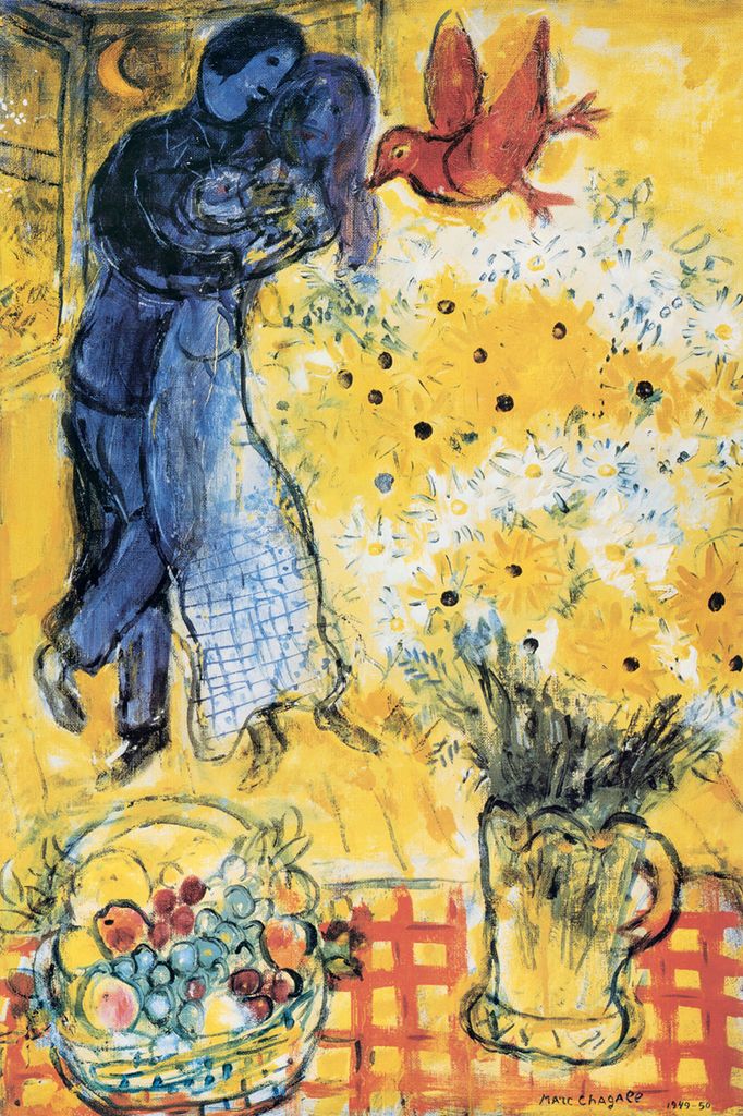 Poster - Chagall, Marc - Les Amoureux aux Marguerites