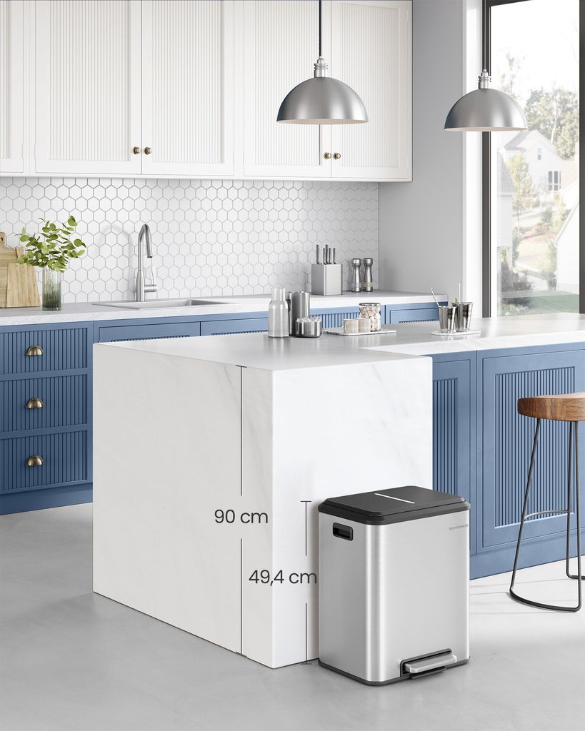 SONGMICS Mülleimer Küche, Mülltrennsystem 2x15L, 2 Produktbild 