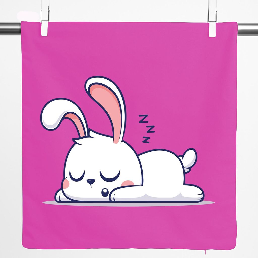 Huuraa Kissenbezug Hase Comic 40x40cm Fuchsia Baumwolle Dekokissenbezug Geschenkidee
