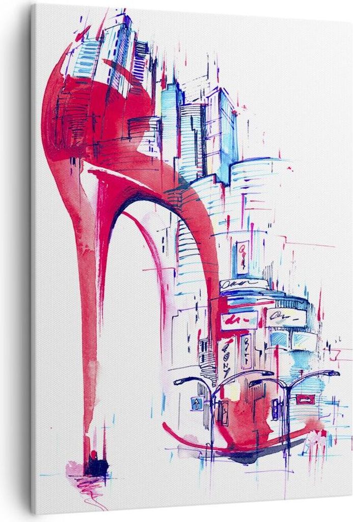 Bild auf Leinwand - Leinwandbild - Einteilig - Heel Eleganz Individualität illustration - 50x70cm - Wand Bild - Wandbilder - Leinwanddruck - Wandd...