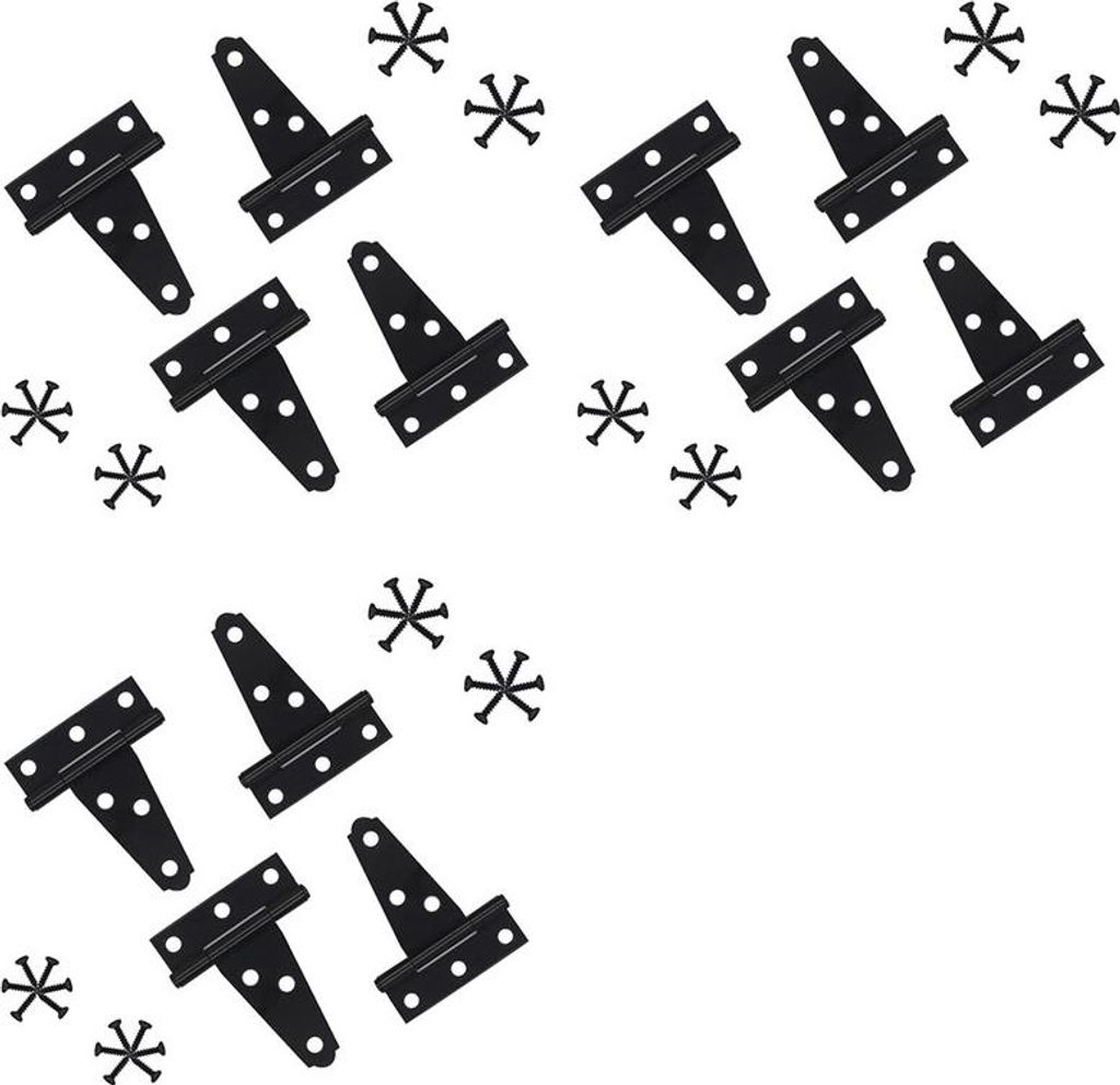 12er-Pack 2 Zoll schwarze T-Riemen-Schuppenscharniere, Scheunentorscharniere, robuste Tor-Riemenscharniere, T-Scharniere für Scheunentore, Schuppe...