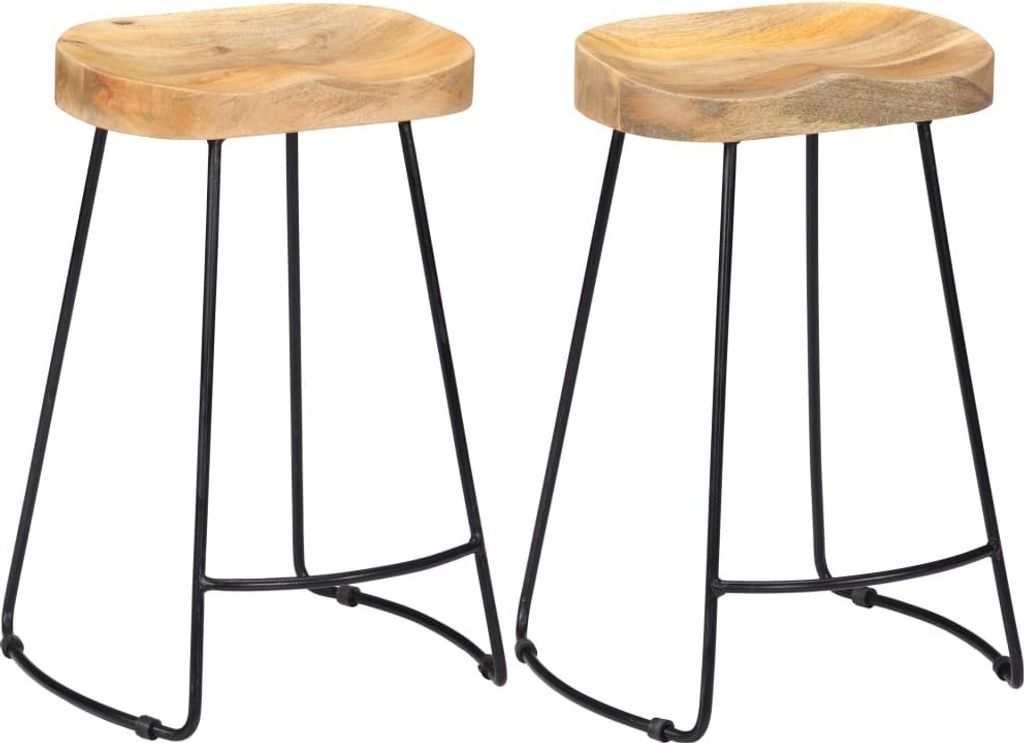 Gavin Barhocker 2 Stk. Massivholz Mango