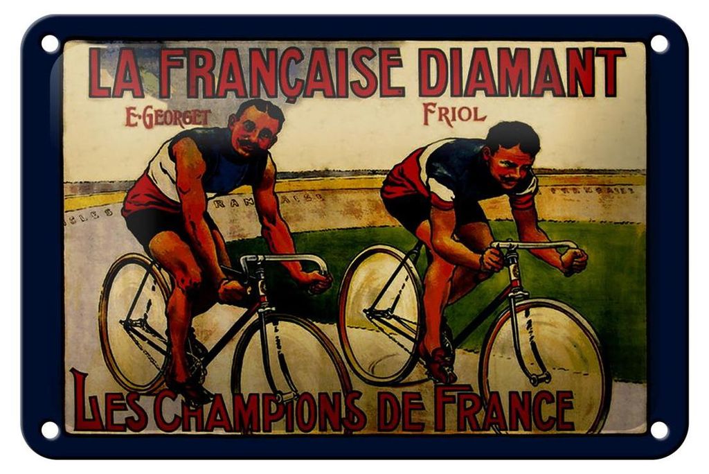 Blechschild Retro 18x12cm Fahrrad la francaise Diamant