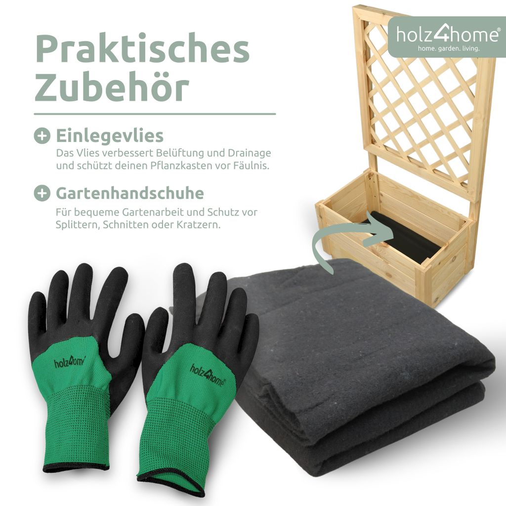 holz4home® Pflanzkasten mit Rankgitter S aus Kiefernholz I Produktbild 5