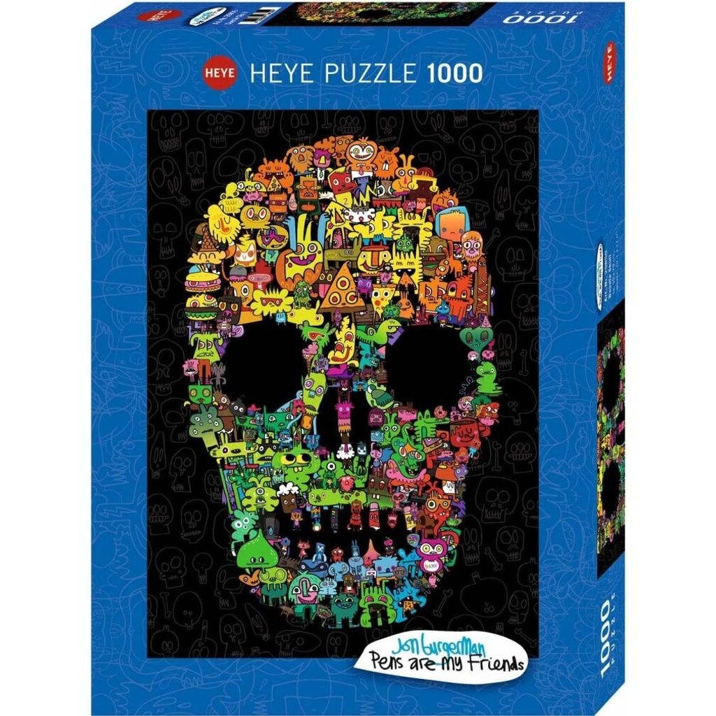 HEYE Puzzle Pens are my Friends: Doodle Skull 1000 Teile