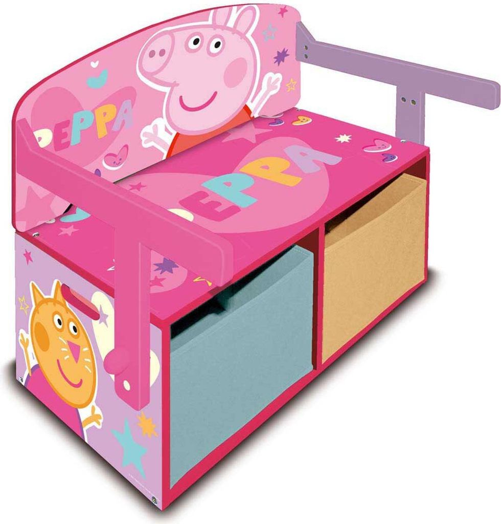 Kinderholzmöbel 3in1 PEPPA PIG (Bank, Spielzeugkiste, Produktbild 