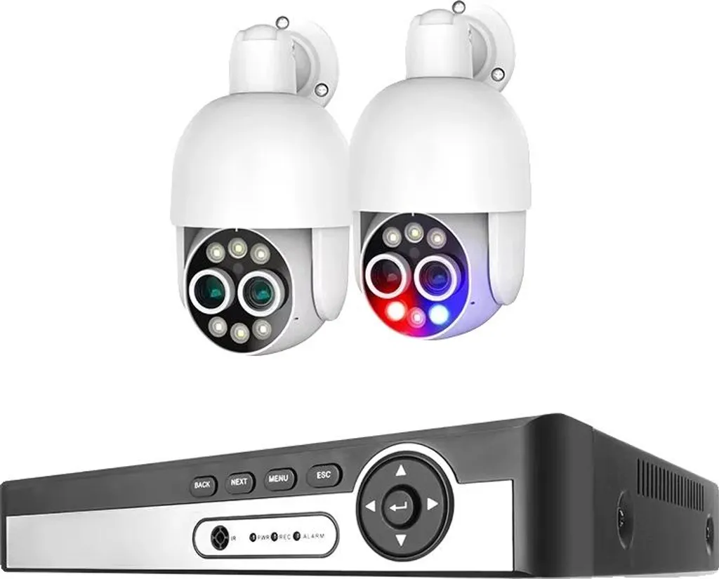 Caméra de Surveillance 8 MP Double Objectif et NVR 8CH avec Disque 1 To