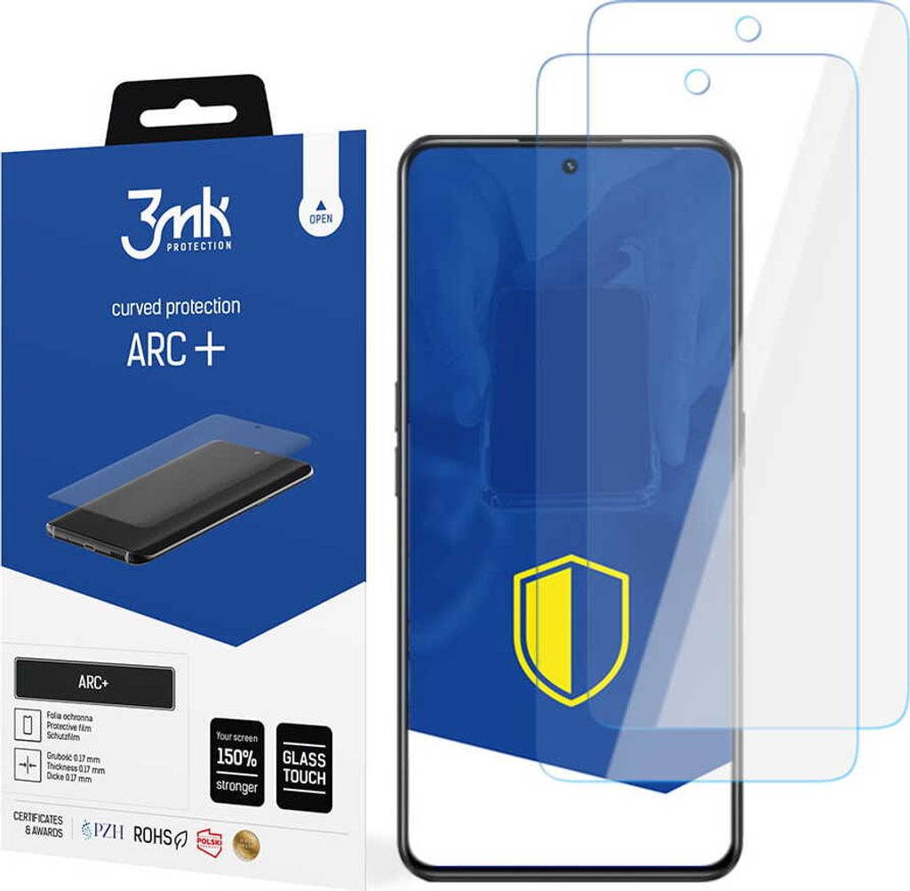 3mk Display Schutzfolie ARC+ für Realme GT Neo 3 0,17mm Self-Heal (2 Stück)