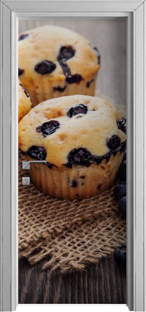 Tür Selbstklebende 80x210 cm Türfolie Türtapete Klebefolie - Blaubeer Muffins