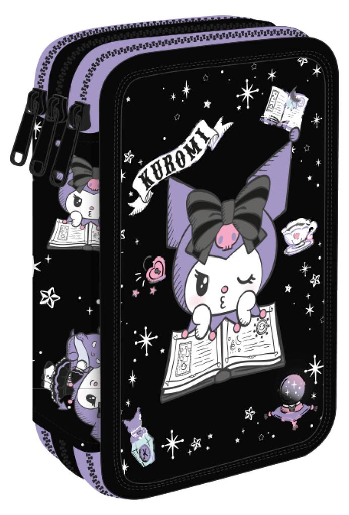 Piórnik potrójny z wyposażeniem Kuromi Jumper 3 Zdjęcie produktu 