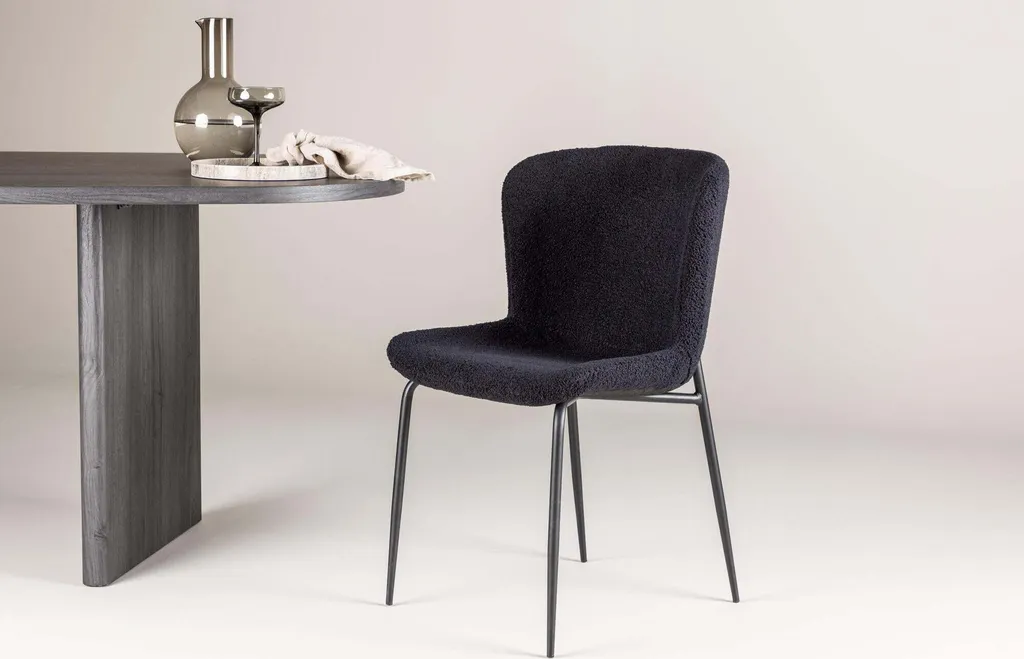 Chaise de salle à manger pour petit espace Modesto Noire 48cm Design - 4