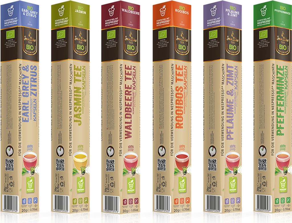 San Siro Bio Probierset-Tee - CO2 neutral produziert - nachhaltig und umweltfreundlich - 60 Kapseln