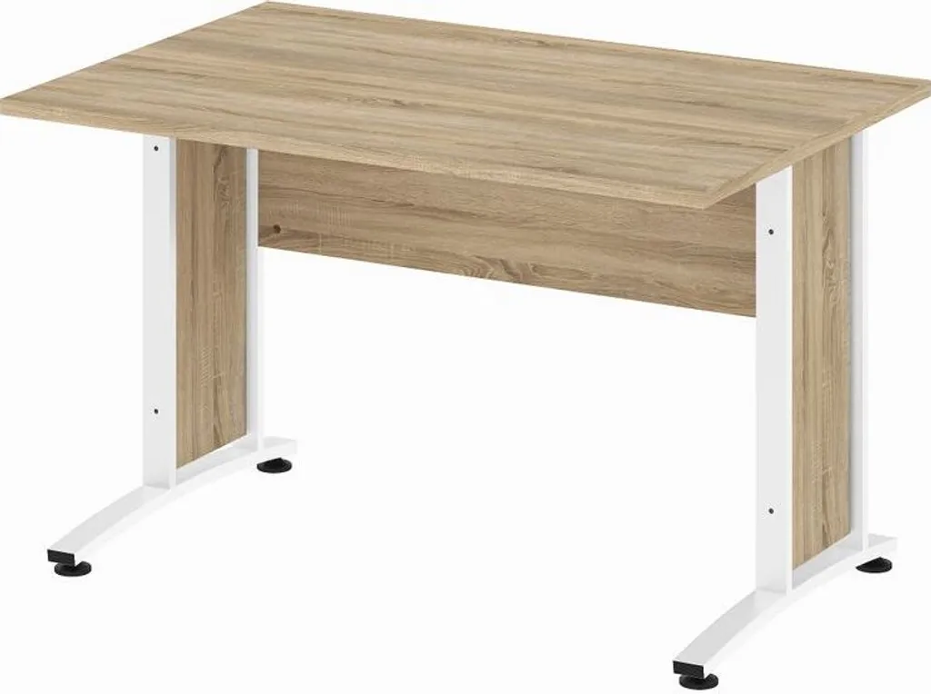 Table de bureau Prima chêne structuré 120x80 cm pour poste informatique - 8