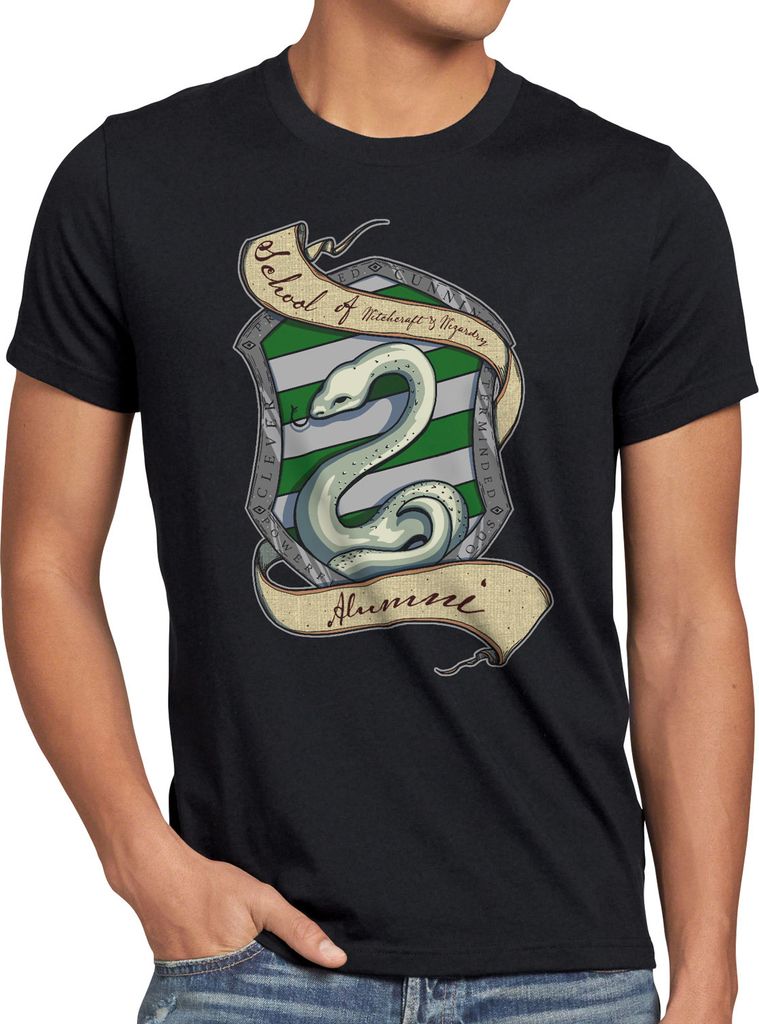 BaumwolleCloud Haus Schlange Hut Herren T-Shirt schule zauberei wasser potter