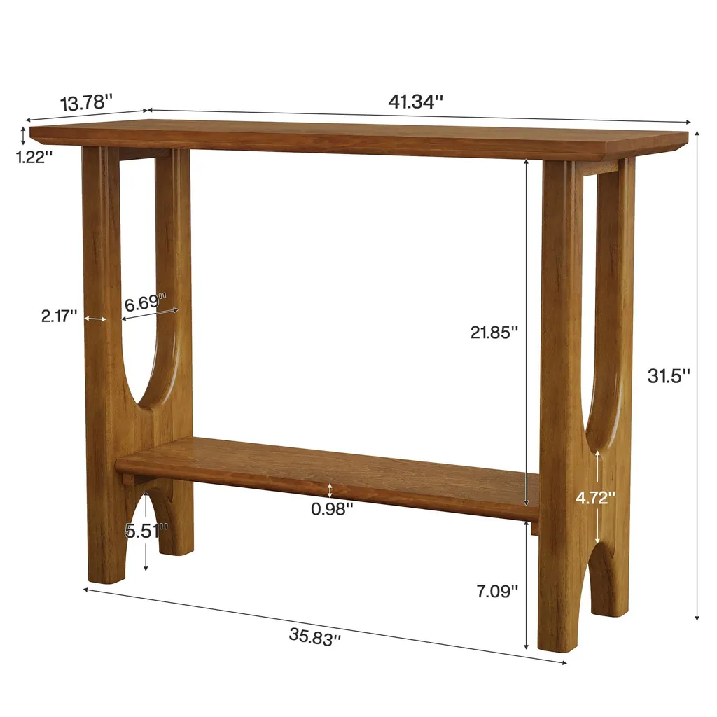 Petite table console 105 cm stable et facile à monter en bois clair - 6