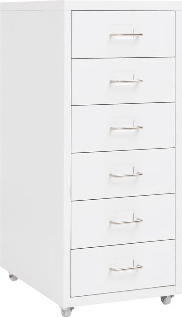 "2026 Promotion" Aktenschrank mit Rollen Weiß 28x41x69 cm Metall - Aktenschränke CC19522