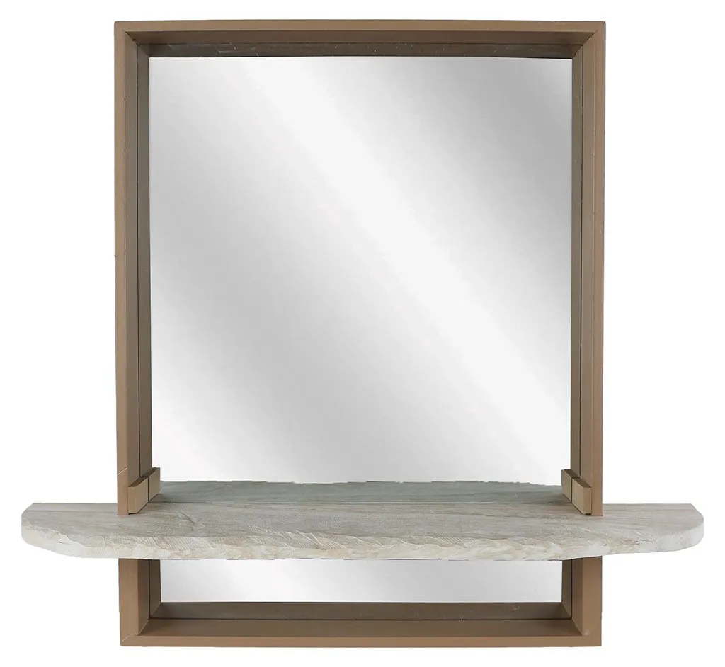 Miroir en bois taupe multicolore 45x50 cm, jouet éducatif et robuste