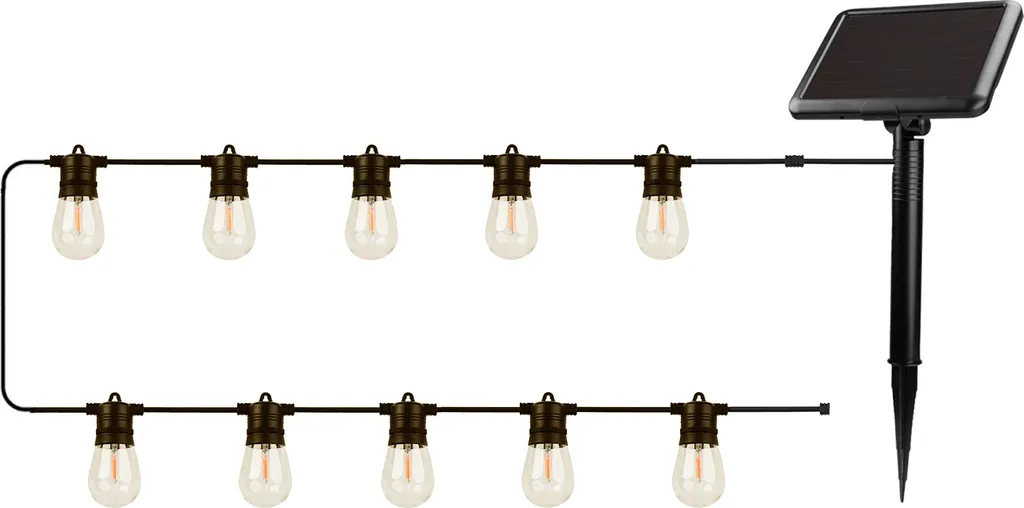 Forever Light FLS-60 Guirlande LED Solaire 7,5m avec 10 Ampoules G40