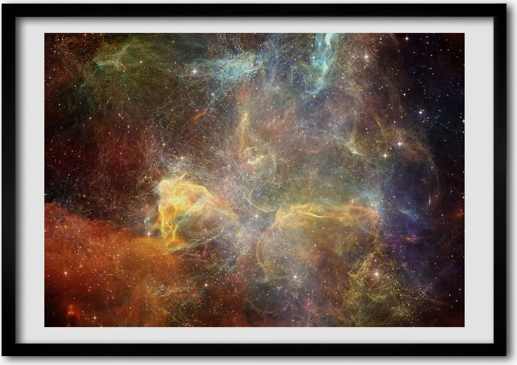 Bild - Bilderrahmen - 100 cm x 70 cm - MDF - Rahmen - Foto - Wandkunst Kosmos